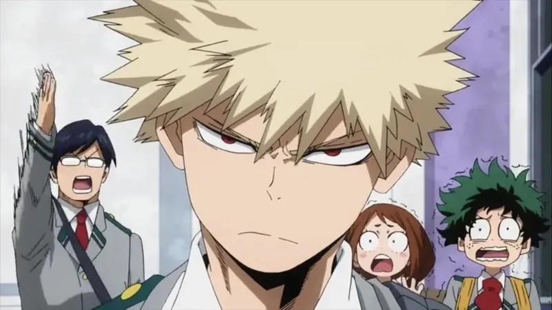 Katsuki Bakugo cân nhắc thông tin vật lý của một nhân vật