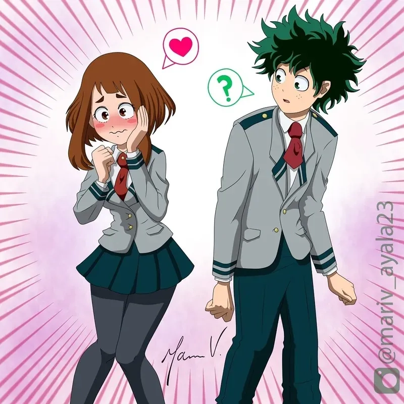 Ochaco Uraraka hôn người hâm mộ những khoảnh khắc lãng mạn về Izuku