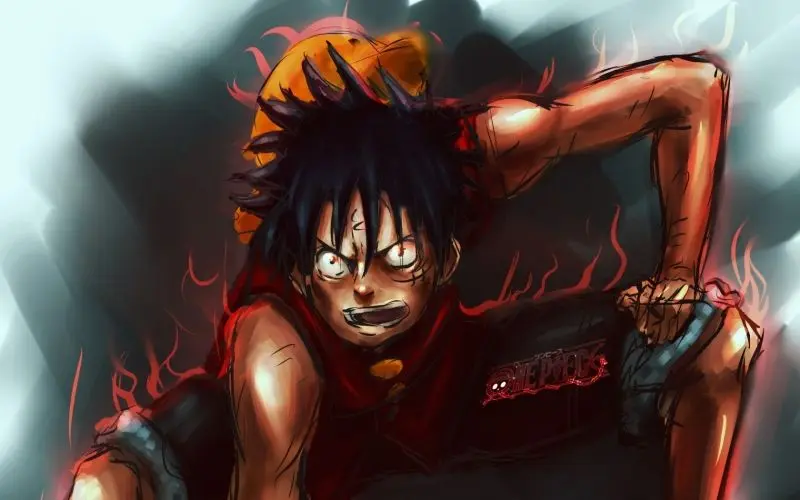 Khi một mình, hình ảnh của Luffy tự tin và mạnh mẽ.